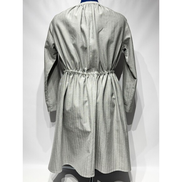 Gallego Desportes Gray Wool Oversized Victorian Style Long Sleeve Dress Women M - Picture 2 of 15